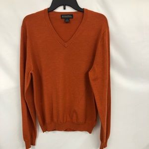 Brooks brothers orange v neck sweater m